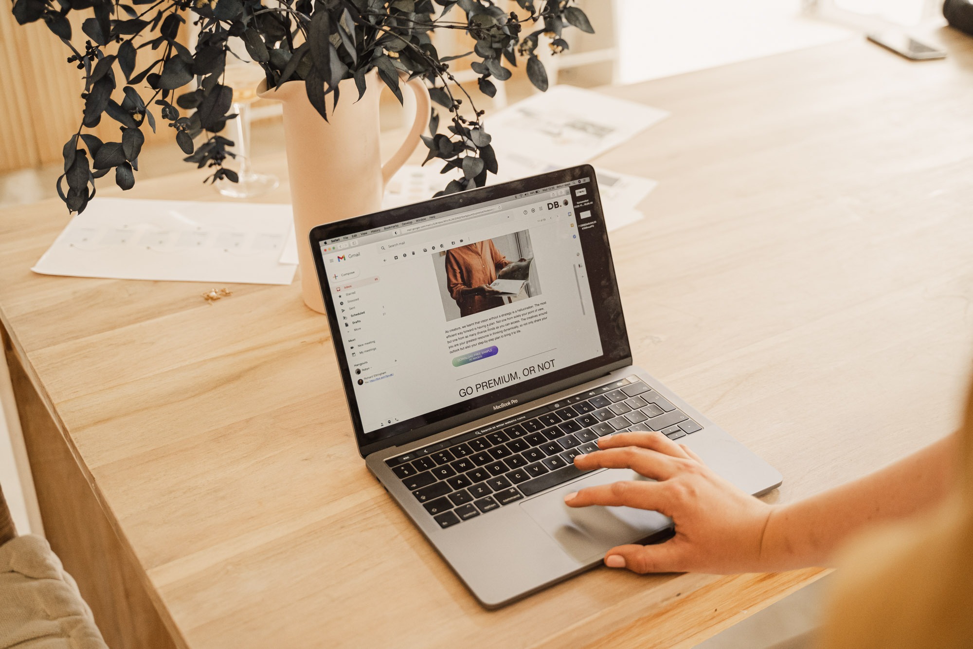 Business owner on laptop