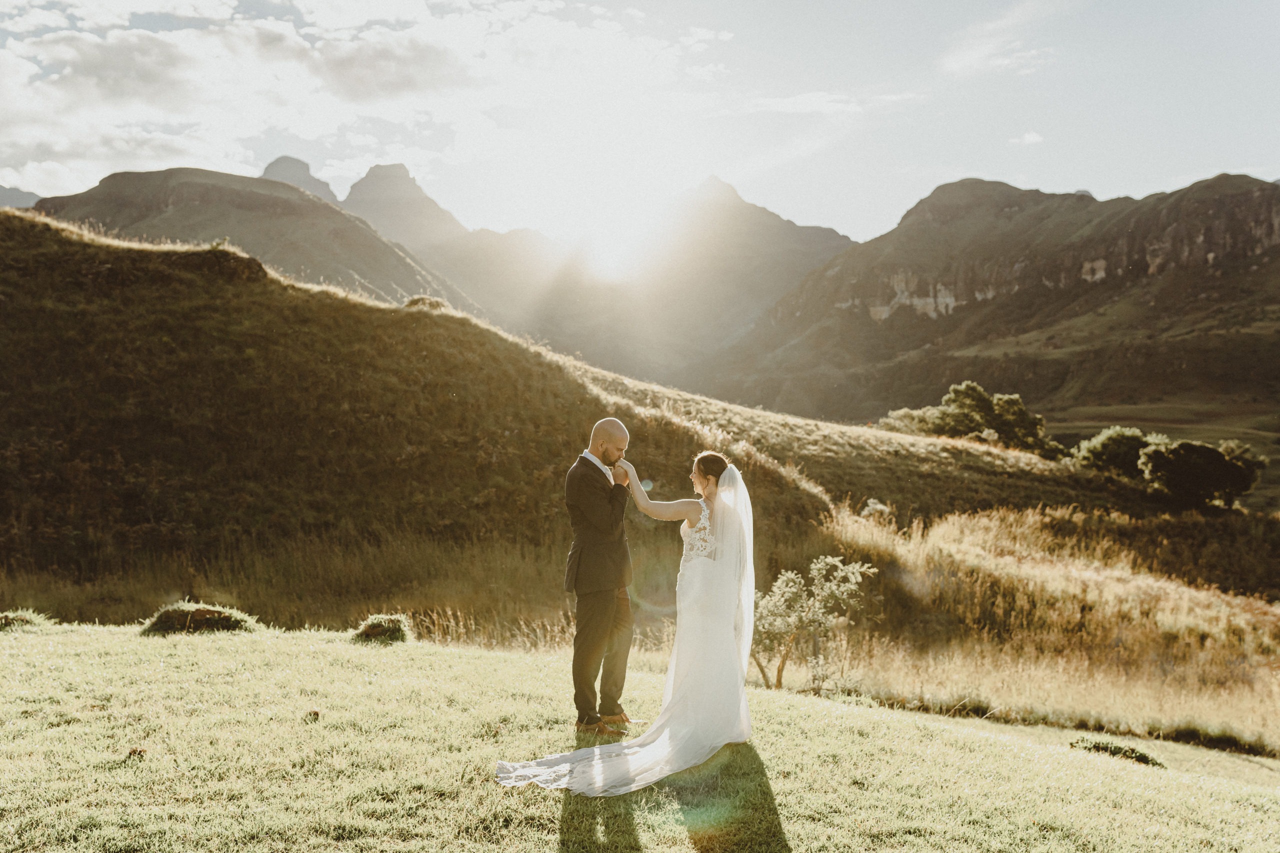 Bridal couple in Drakensberg