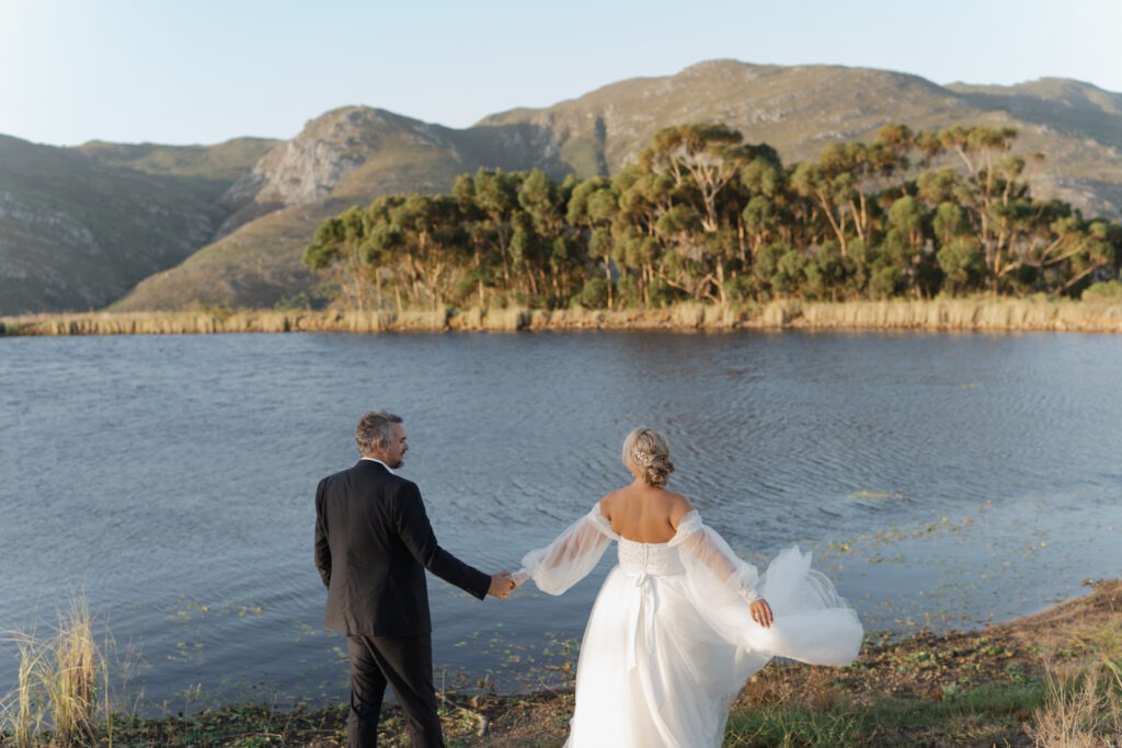 Bride and groom in nature in Cape Town