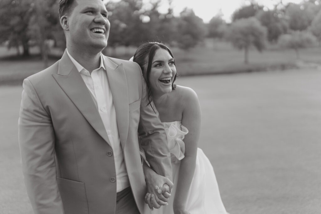 Bride and groom laughing in Cape Town