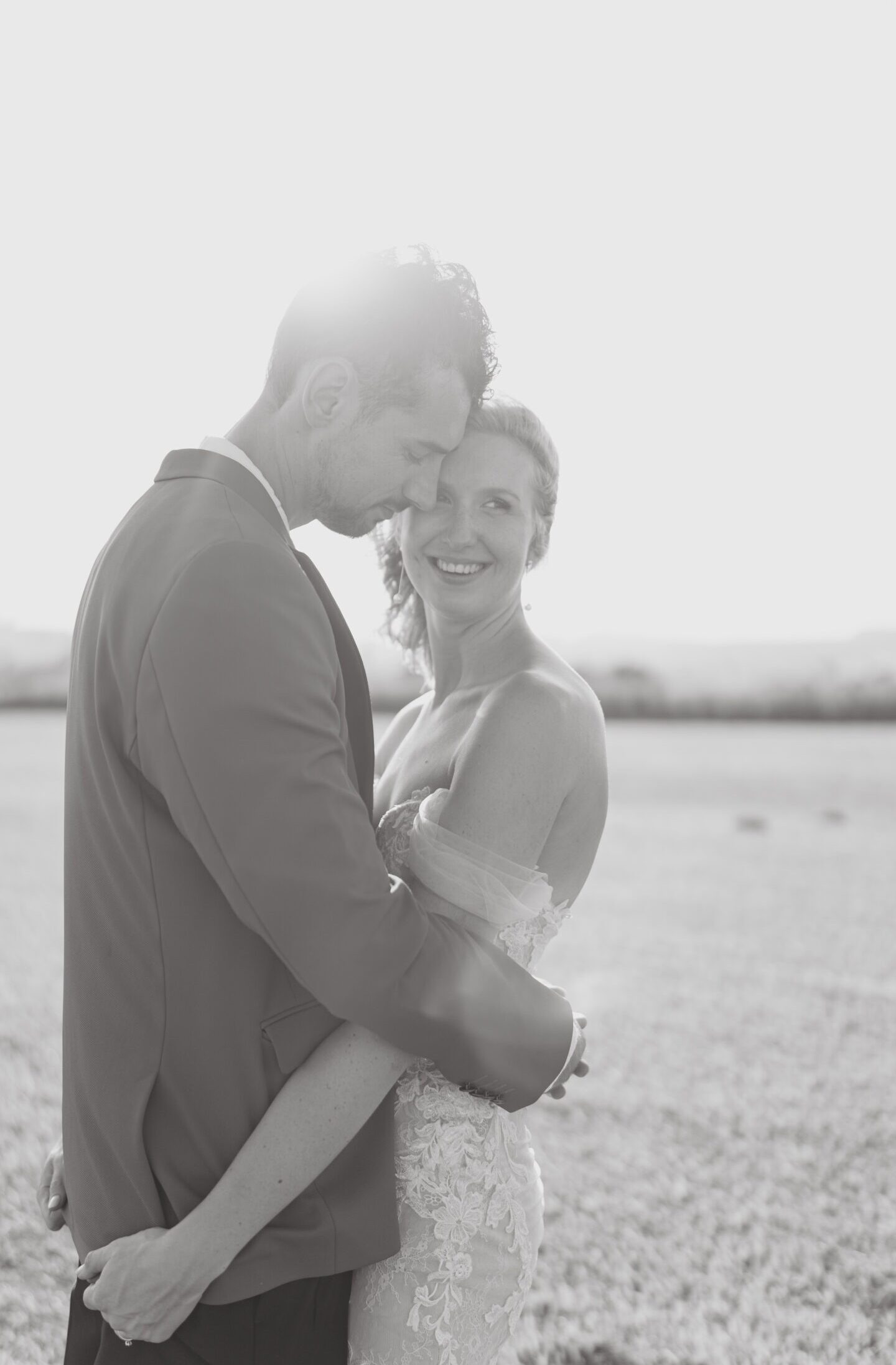 Natural, candid moment of bridal couple in Cape Town