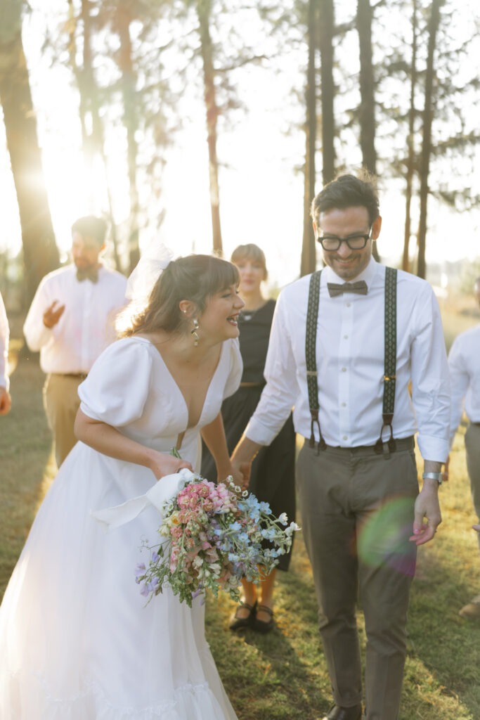 Bride and groom laughing in Cape Town