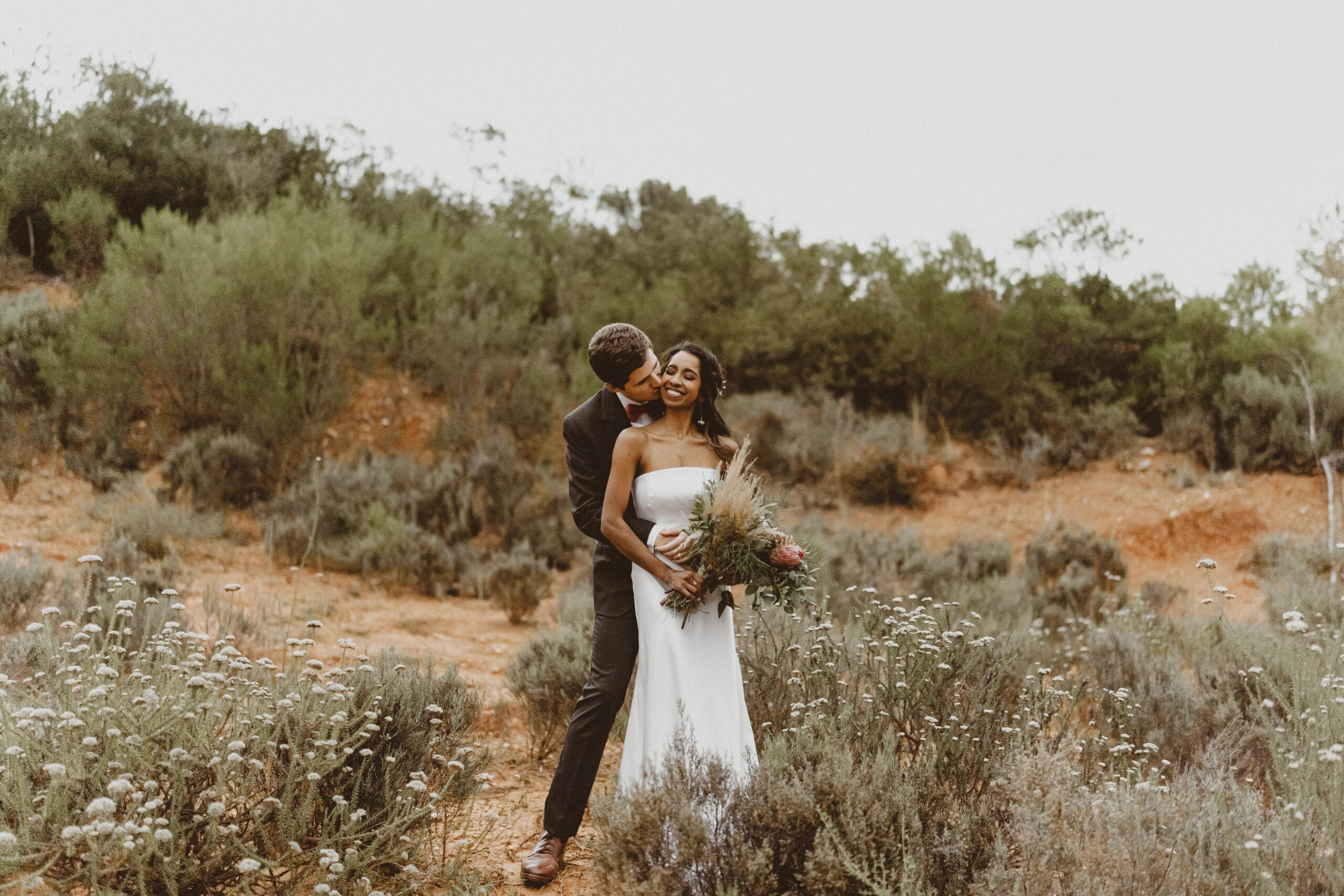 Bridal couple in Robertson, Western Cape