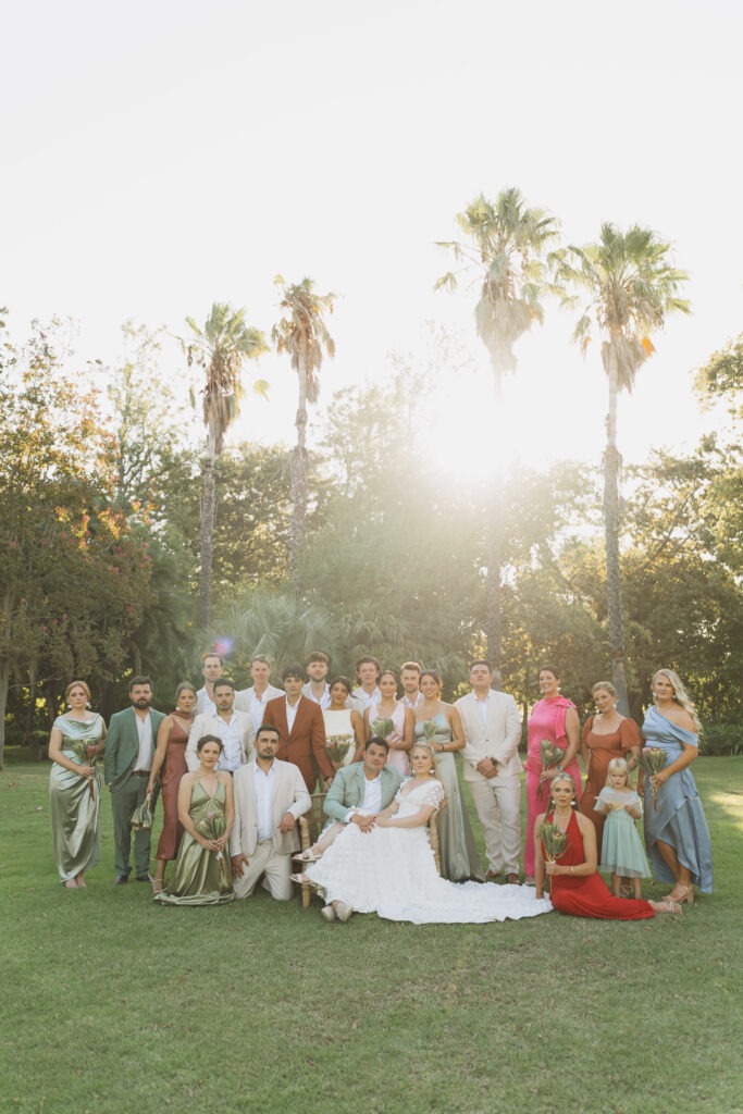 Editorial and fine art photography of bridal party with natural light at Nooitgedacht Estate in Stellenbosch, Western Cape