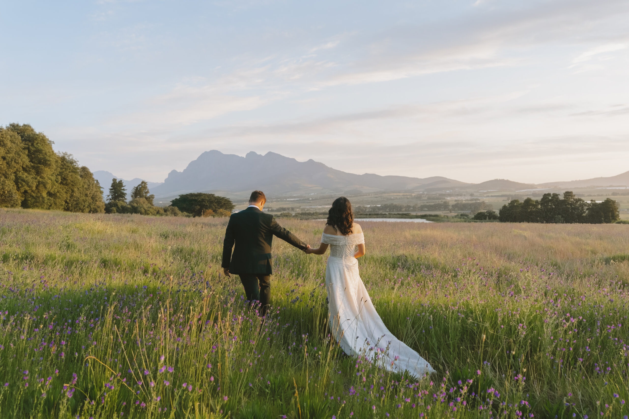 Married couple walking in Cape Winelands