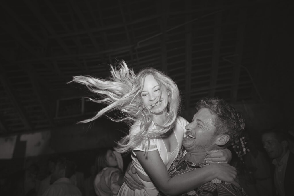 Energetic moment on wedding dancefloor in Cape Town Wellington winelands
