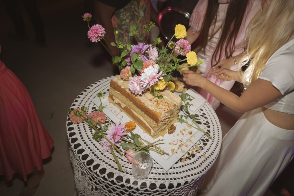 Artsy cake cutting in Cape Town winelands