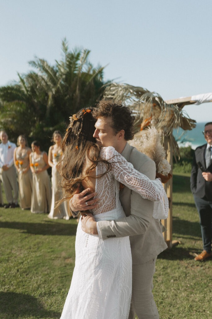 Intimate and emotive documentary wedding photography of couple at Cape Town
